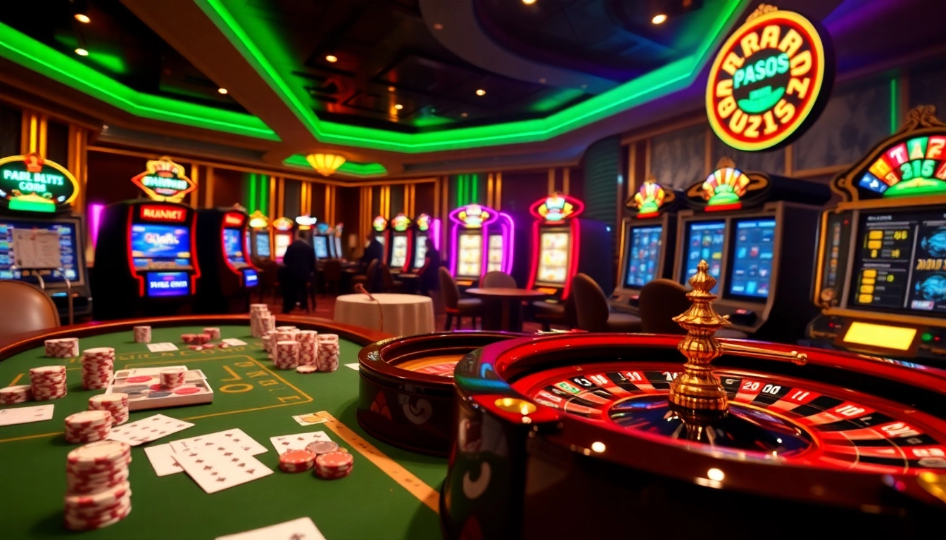 Experience the thrill of rr88 com at a luxury casino with vibrant poker and slot gaming.