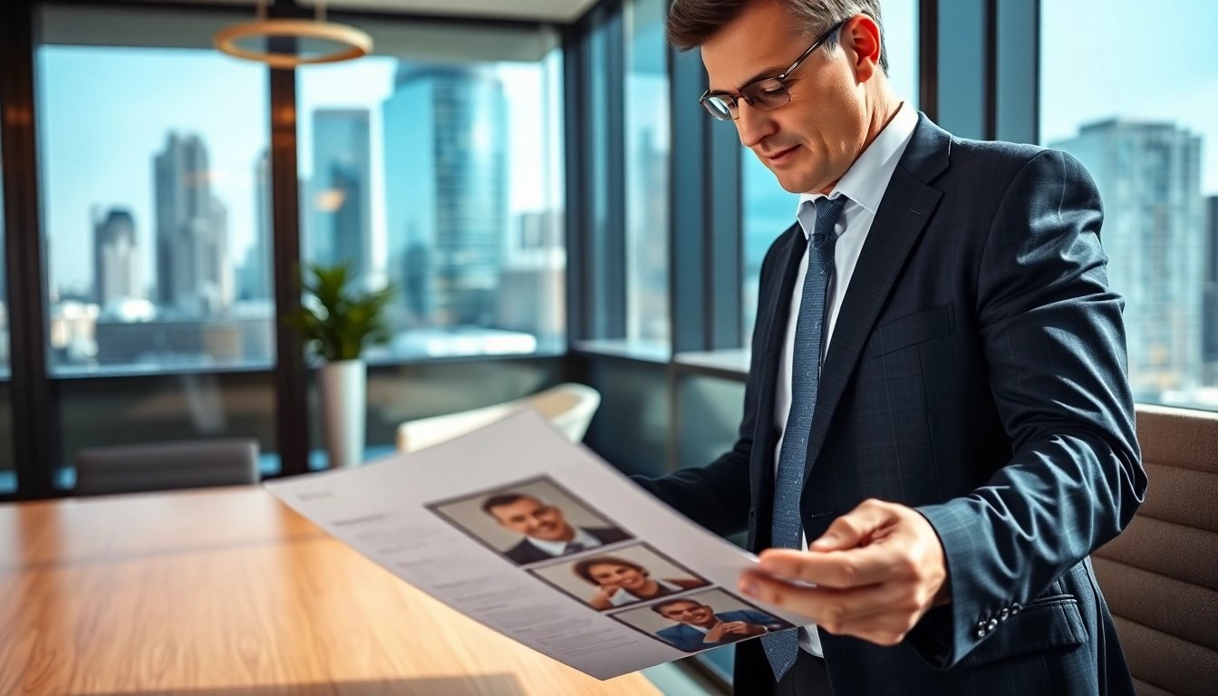 Headhunter Schweiz berät Klienten professionell in einem modernen Büro mit urbanem Hintergrund.
