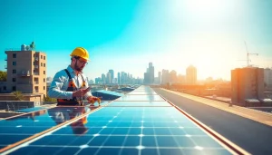 Efficient Photovoltaikanlage Kaufen Wien installation being assessed by a technician.